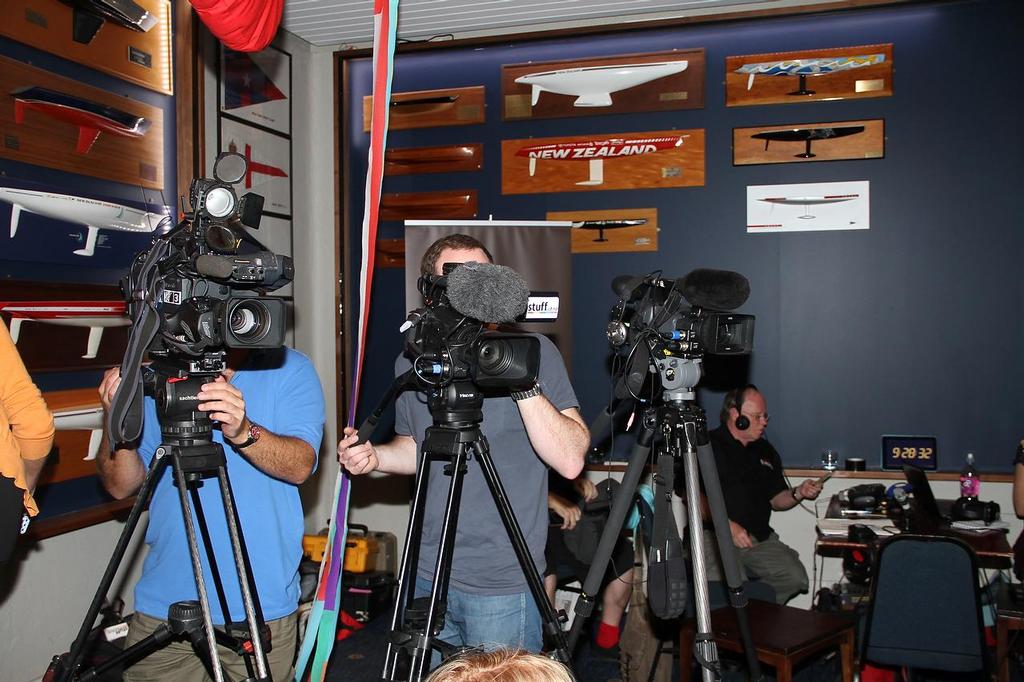 America’s Cup Day 9 Royal New Zealand Yacht Squadron - Media crews wait for the start of the second race on day 9 © Richard Gladwell www.photosport.co.nz